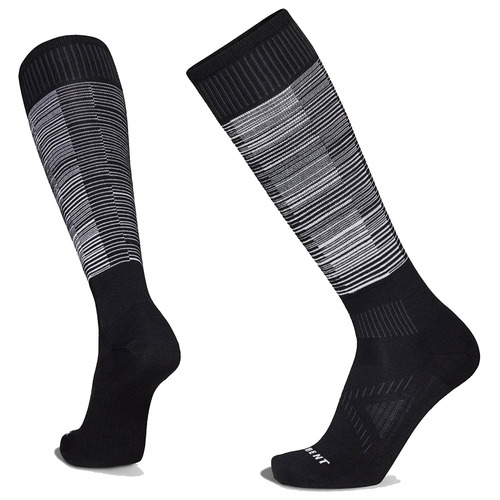 LéBent Glacier Targeted Cushion Black Snowboard Ski Socks
