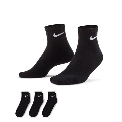 Nike Everyday Cushioned Ankle Black Unisex Crew Socks 3 Pack [Size: Large]