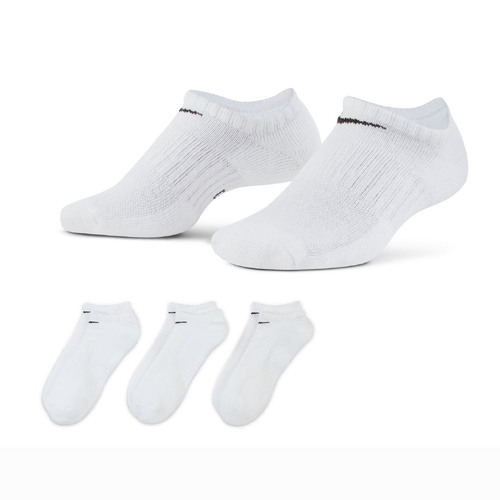 Nike Everyday Cushioned No Show White Unisex Crew Socks 3 Pack [Size: Medium]