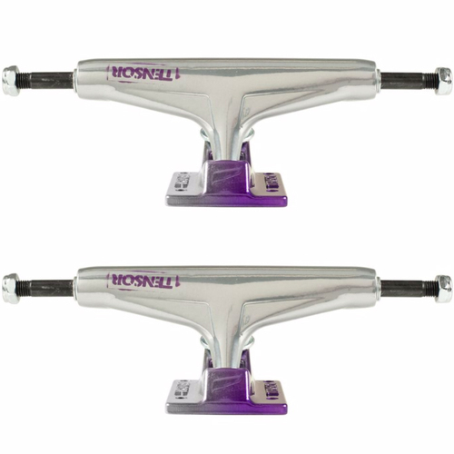 Tensor Alum Stencil Mirror Raw Purple Fade Skateboard Trucks [Size: 5.5"]