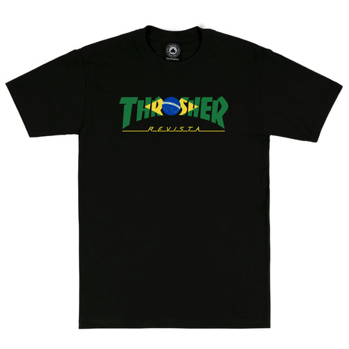Thrasher Brazil Revista Black Mens Short Sleeve T-Shirt [Size: X-Large]
