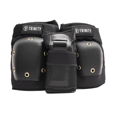 Trinity Adult Black Skateboard 3 Pack Wrist Knee Elbow Pads Set
