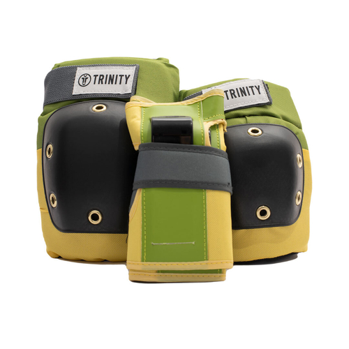 Trinity Junior Olive Skateboard 3 Pack Wrist Knee Elbow Pads Set