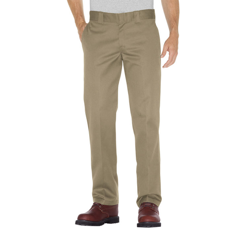 Dickies Slim Straight Fit Flat Front Khaki Mens Work Pants [Size: 30]