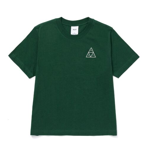 HUF Triple Triangle Dark Green Womens Short Sleeve Shirt [Size: X-Small]